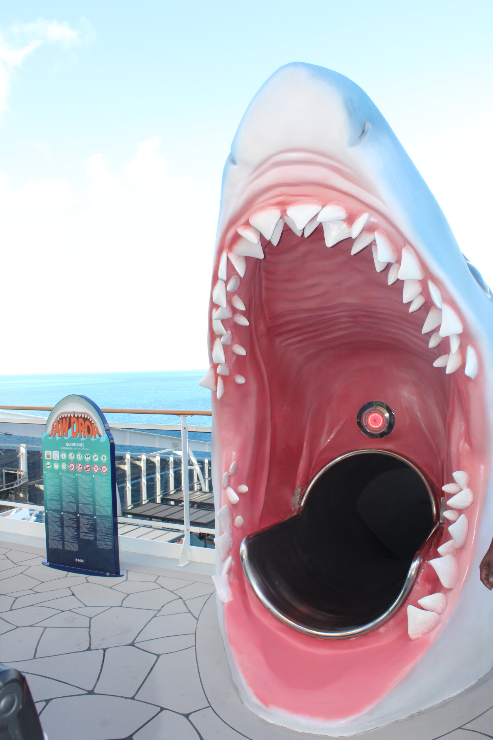 Jaw Drop The Spiral, o escorregador a seco do navio