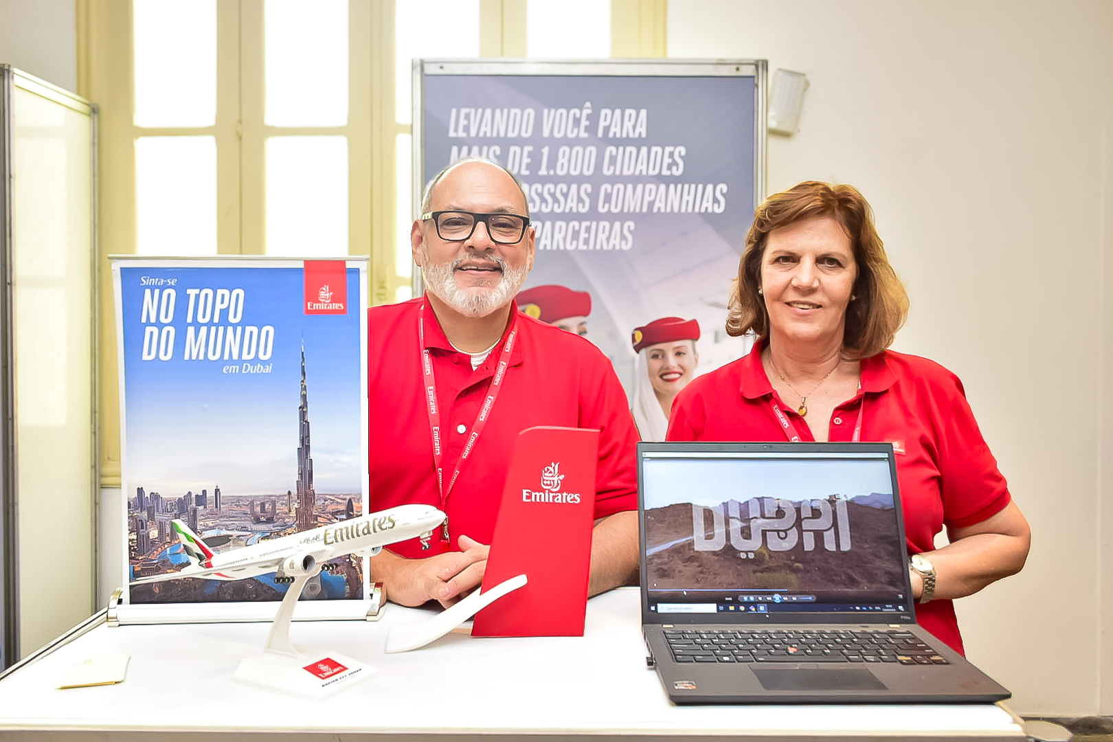Marcelo Abreu e Katia Leite, da Emirates