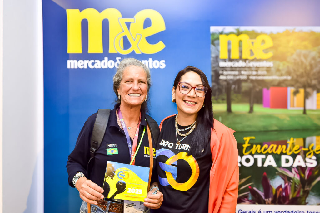 Mari Masgrau, do M&E e Thaís Cales, da Expo Goiás