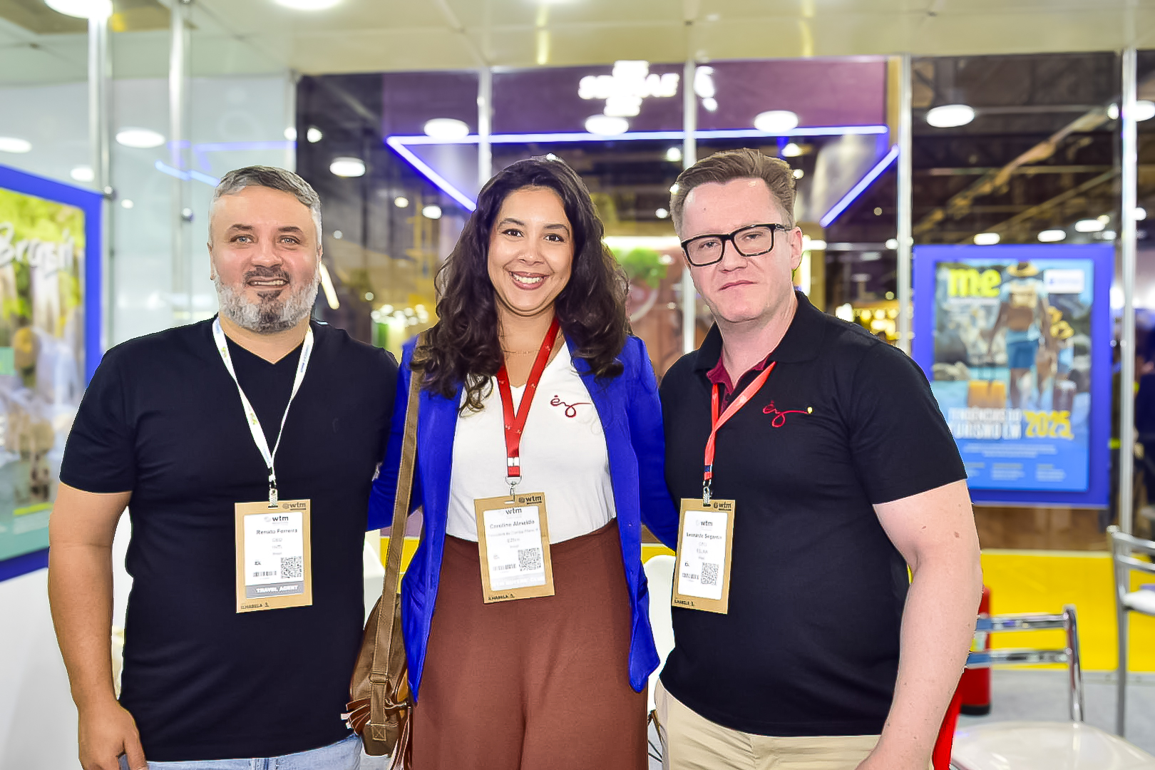 Renato Ferreira, da 1HTL, Caroline Almeida, Leonardo Segantin, da EZ Link