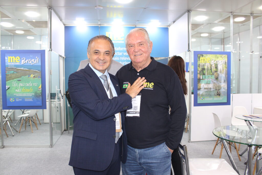São Paulo reforça presença no Roadshow M&E Nacional 2025 para promover diversidade de seus destinos 1 Roberto de Lucena da Setur SP e Roy Taylor do ME São Paulo reforça presença no Roadshow M&E Nacional 2025 para promover diversidade de seus destinos