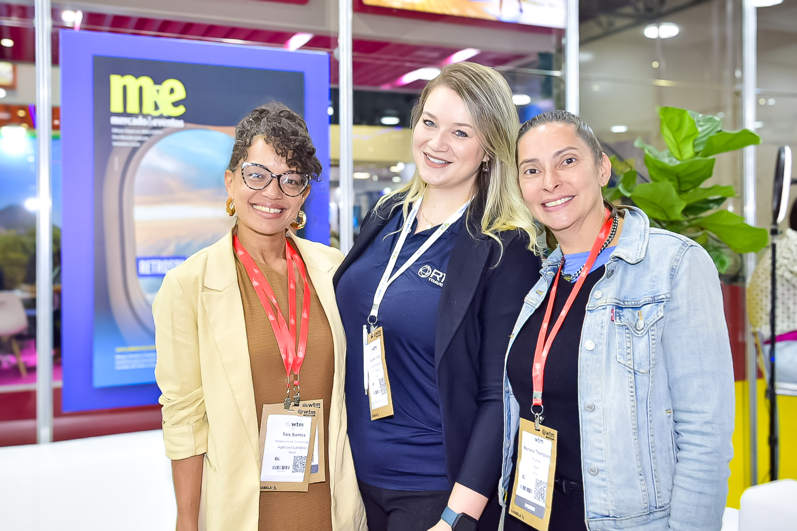 Tais Santos, da Agência Guanabara, Giulianne Orçati, da R11 Travel e Marcela Thompson, da Band