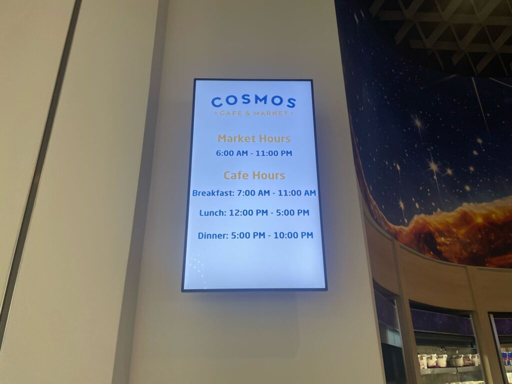 Horários de funcionamento do Cosmos