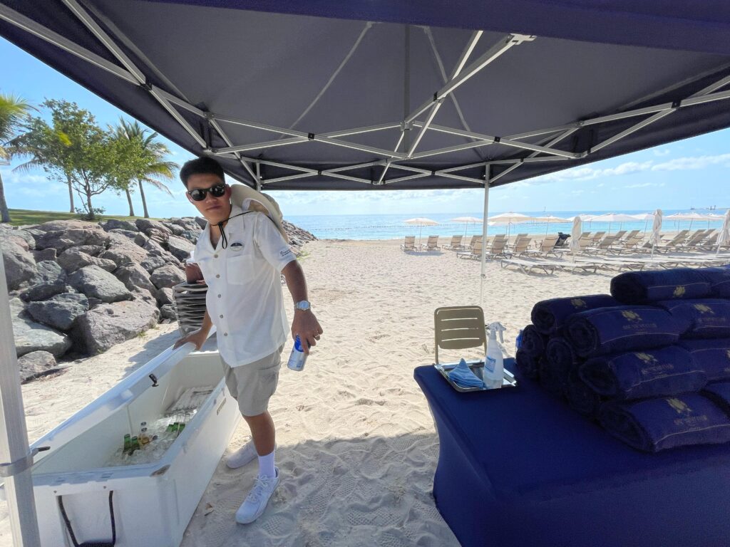 Serviço de praia incluído