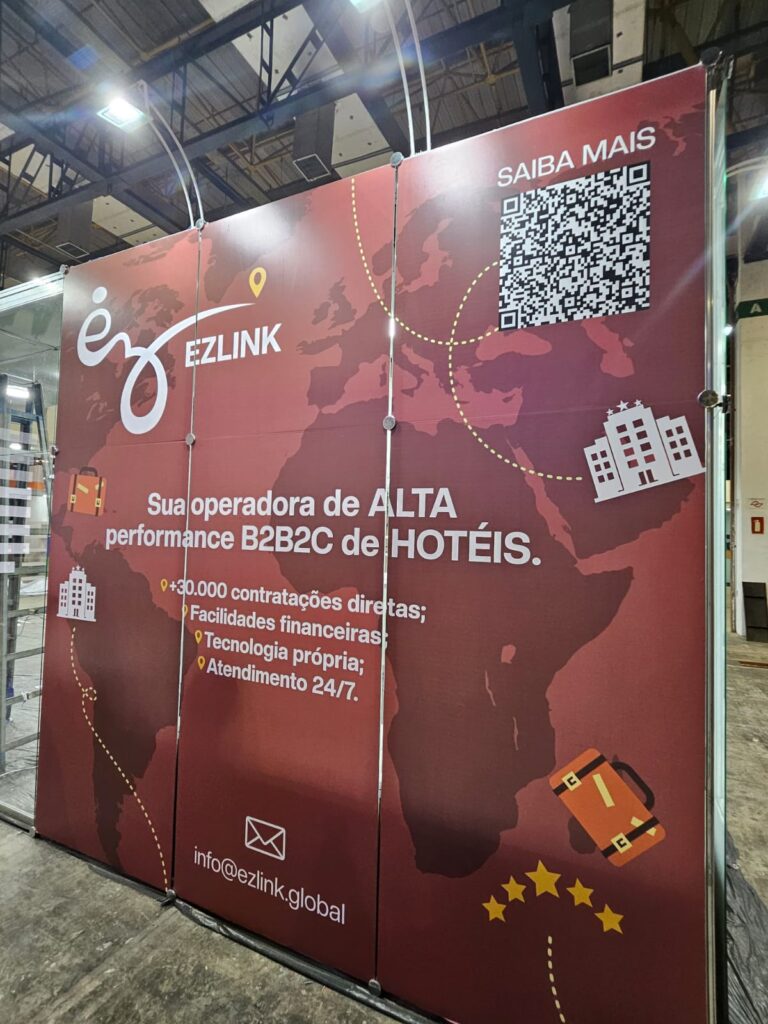 Plotagem da EZLink no estande do M&E