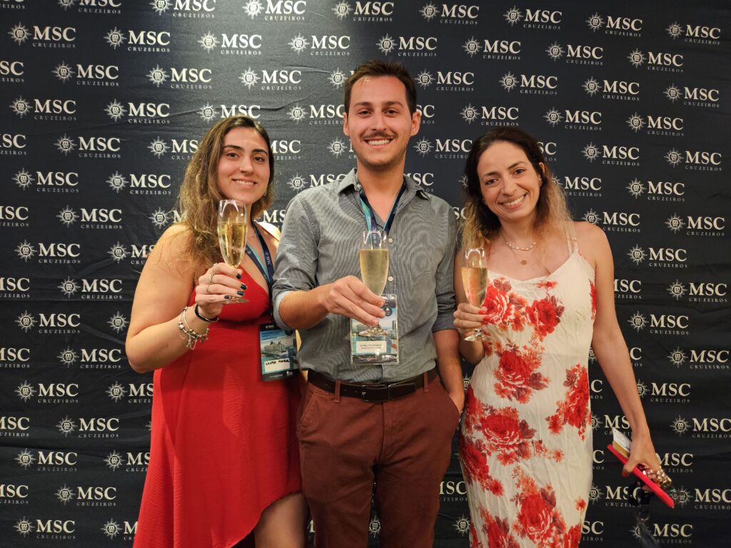 Laura Muriel e Gianluca Bagnoli, da Bossa Nova Turismo, e Juliana Sodré, da Todos a Bordo