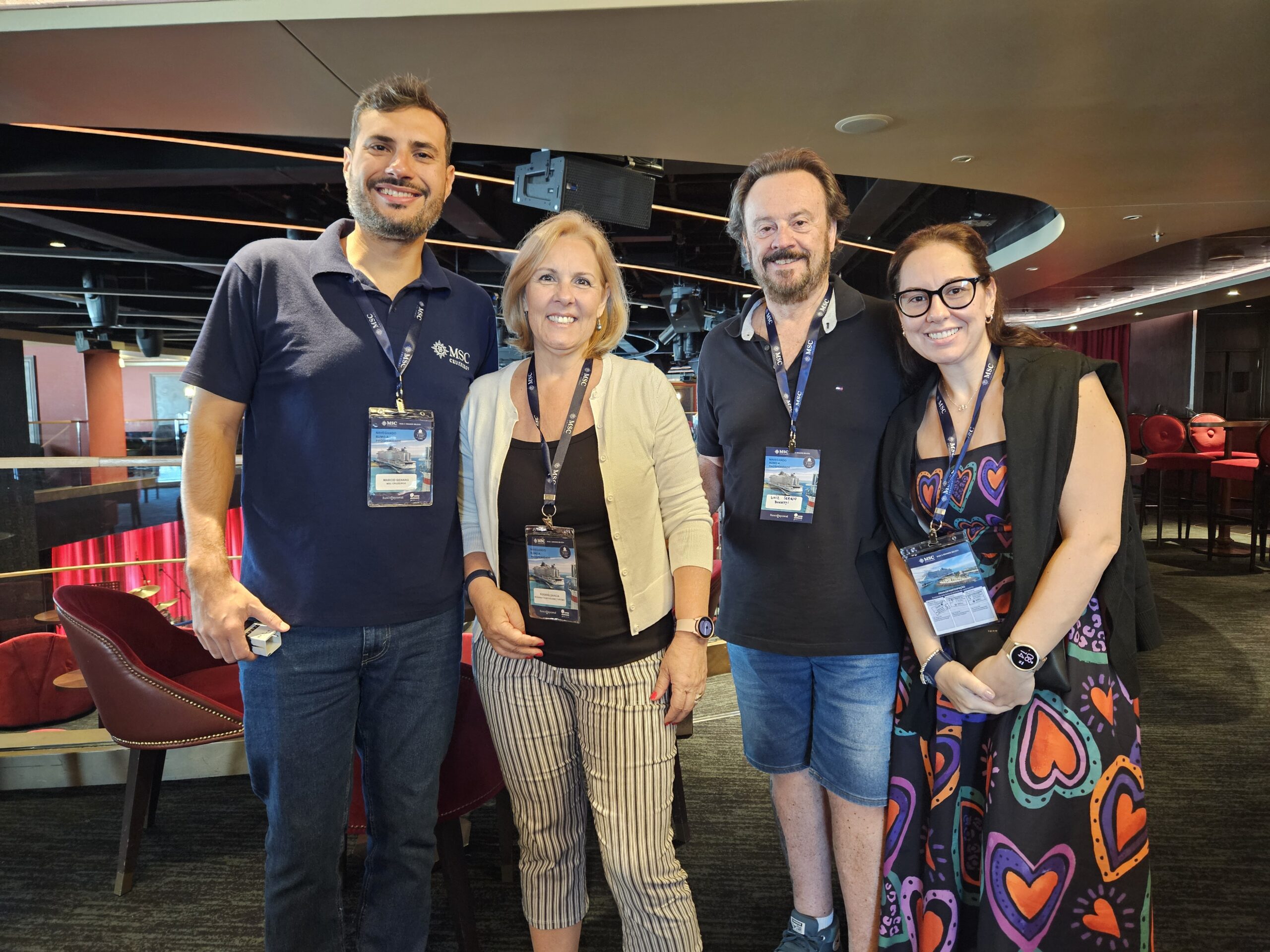 Marcio Genaro, da MSC, Rosana Garcia, Luiz Sergio Bonatti e Ariana Cardoso, da Rosana Tour Viagem e Turismo Marcio Genaro, da MSC, Rosana Garcia, Luiz Sergio Bonatti e Ariana Cardoso, da Rosana Tour Viagem e Turismo