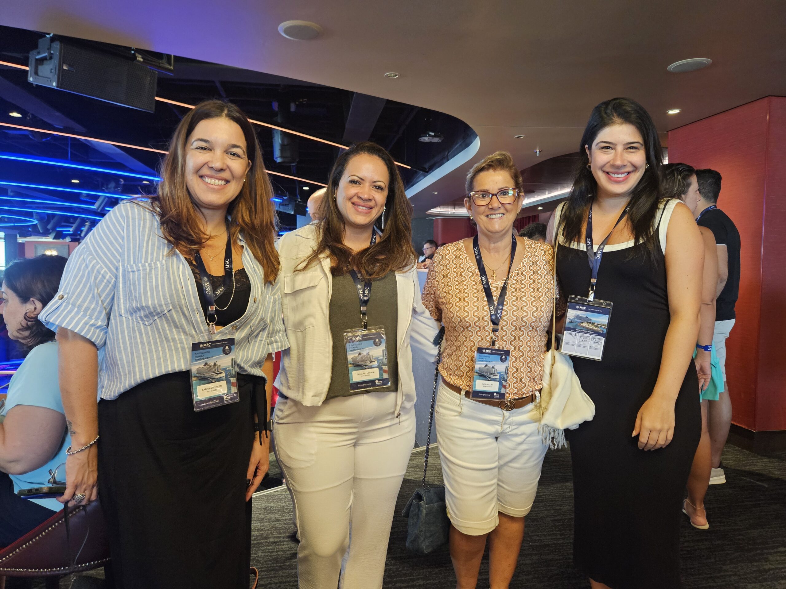 Sabrina Moretti e Erika Pellegrino, da R11 Travel, Ines Bellini, da Mendes Tur, e Renata Carelli, da Casa do Agente Sabrina Moretti e Erika Pellegrino, da R11 Travel, Ines Bellini, da Mendes Tur, e Renata Carelli, da Casa do Agente