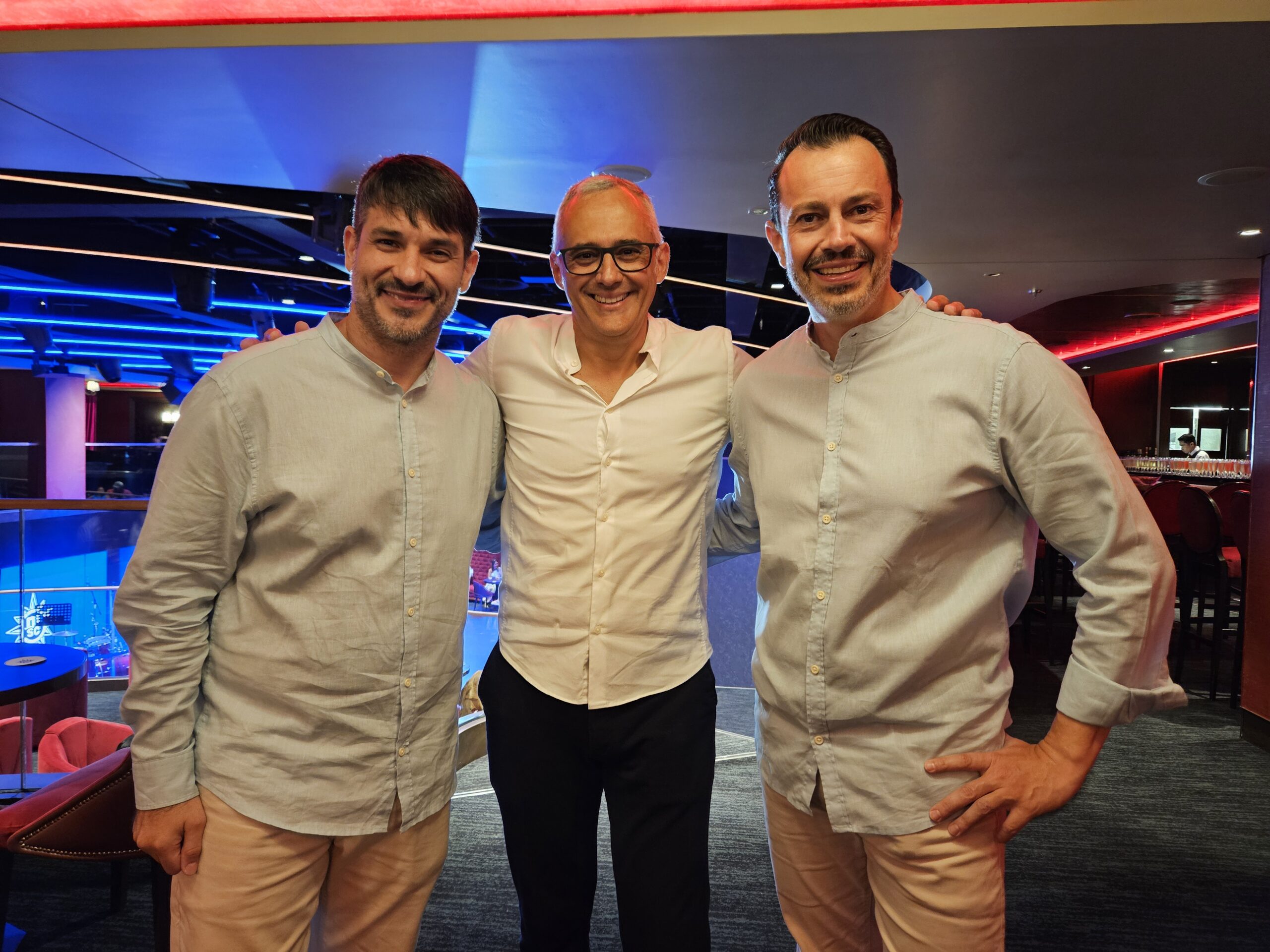 Eduardo Campos, do Banco Daycoval, entre Ignacio Palacios e Eduardo Simões, da MSC