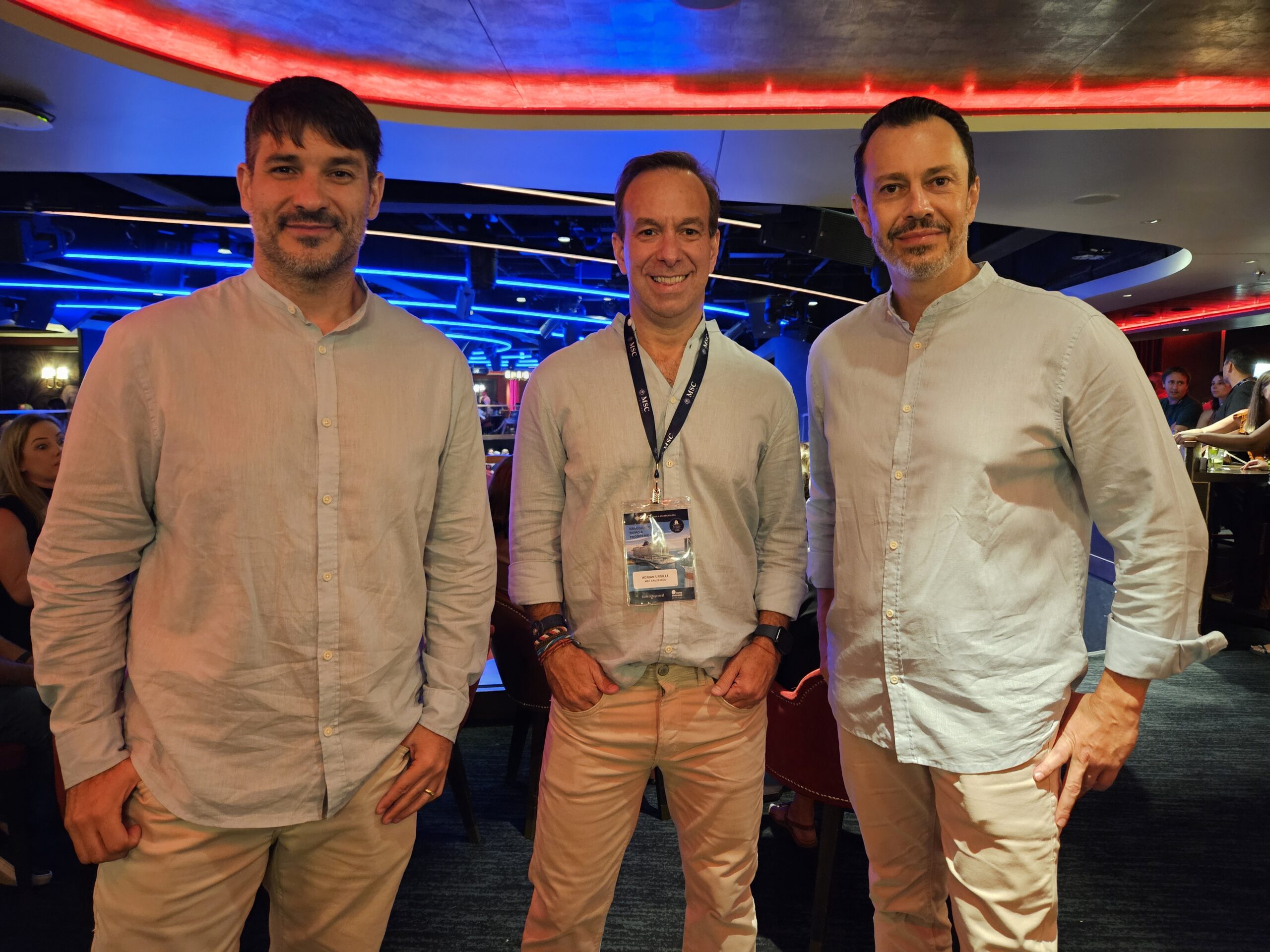 Ignacio Palacios, Adrian Ursilli e Eduardo Simões, da MSC