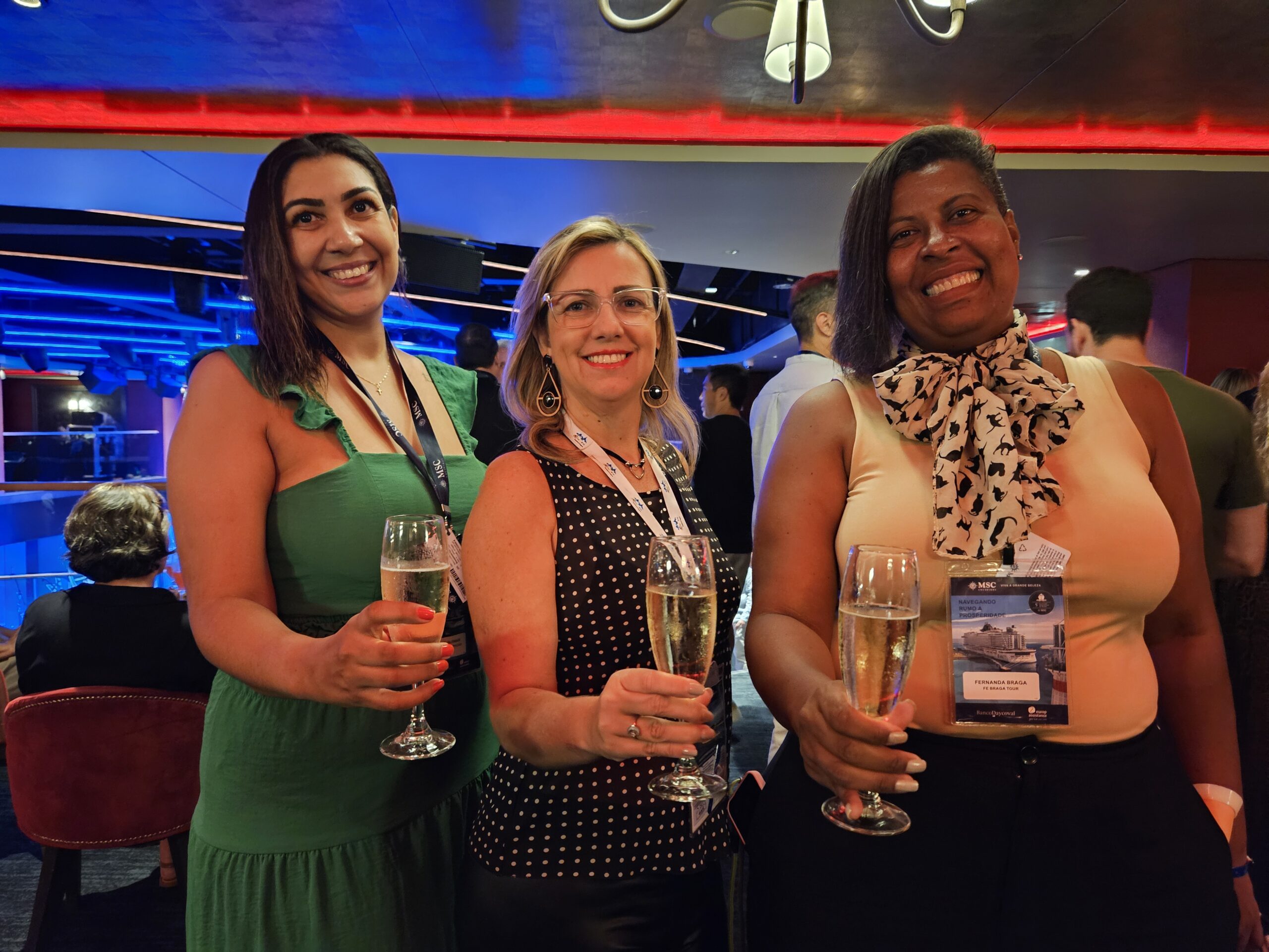 Marcelle Alemar, da Clube Turismo Coração Eucarístico, Aline Bruno, da As Tur In Rio, e Fernanda Braga, da Fe Braga Tour