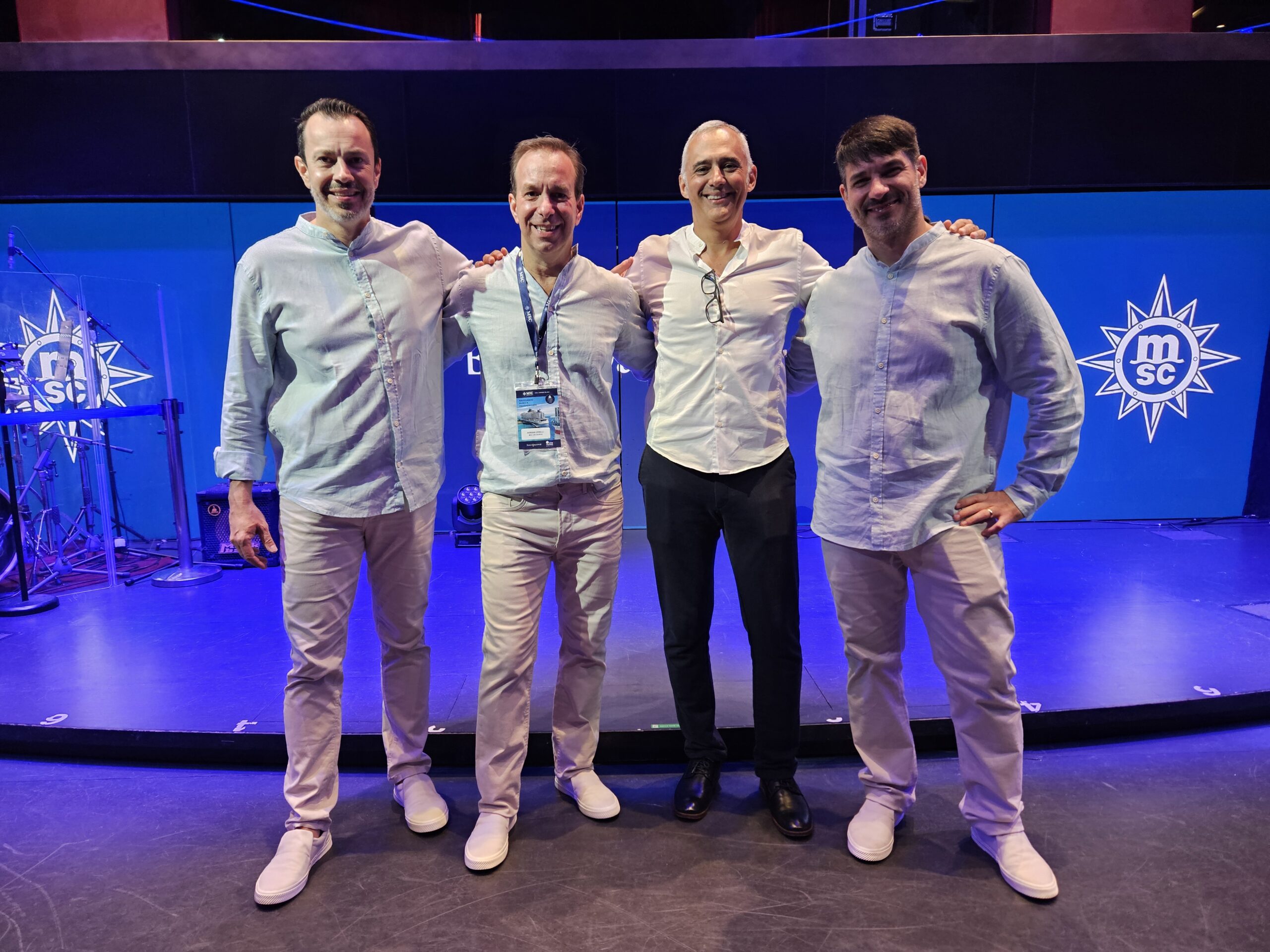 Eduardo Simões, Adrian Ursilli e Ignacio Palacios, da MSC, com Eduardo Campos, do Banco Daycoval