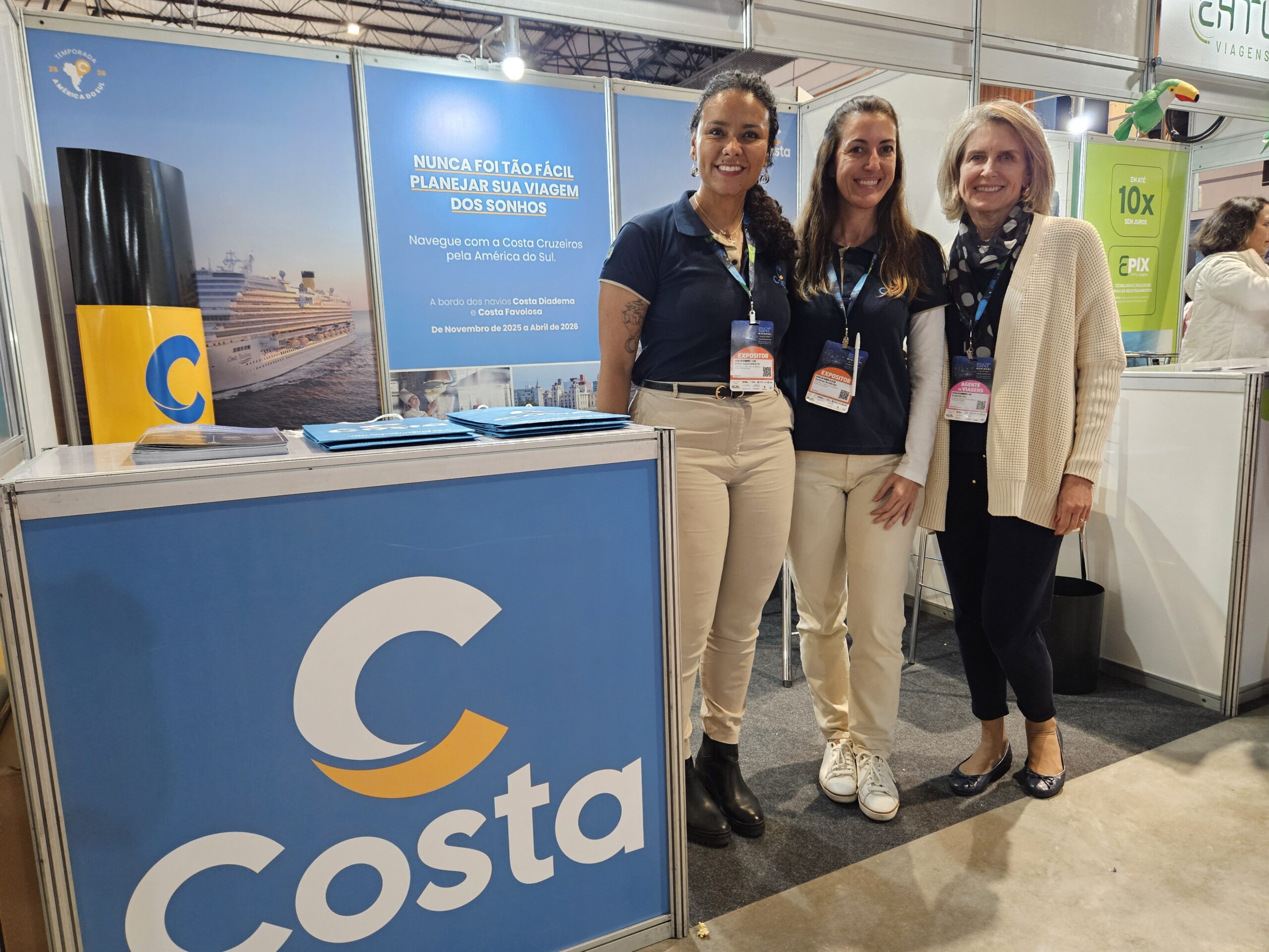 Miria Nascimento, Mariana Moreira e Soraya Gili, da Costa Cruzeiros