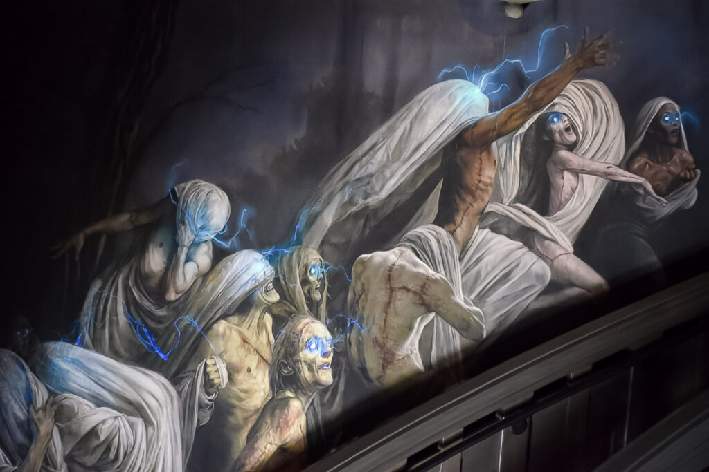 A fresco nas paredes do castelo Frankenstein