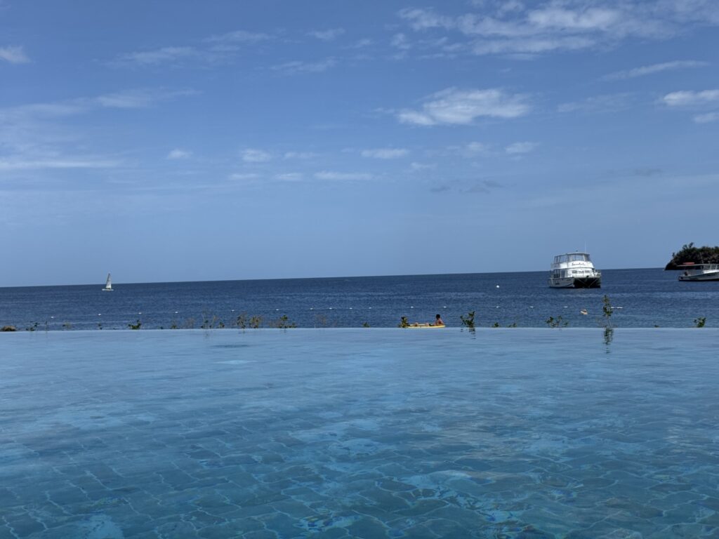 A vista para o mar do Caribe