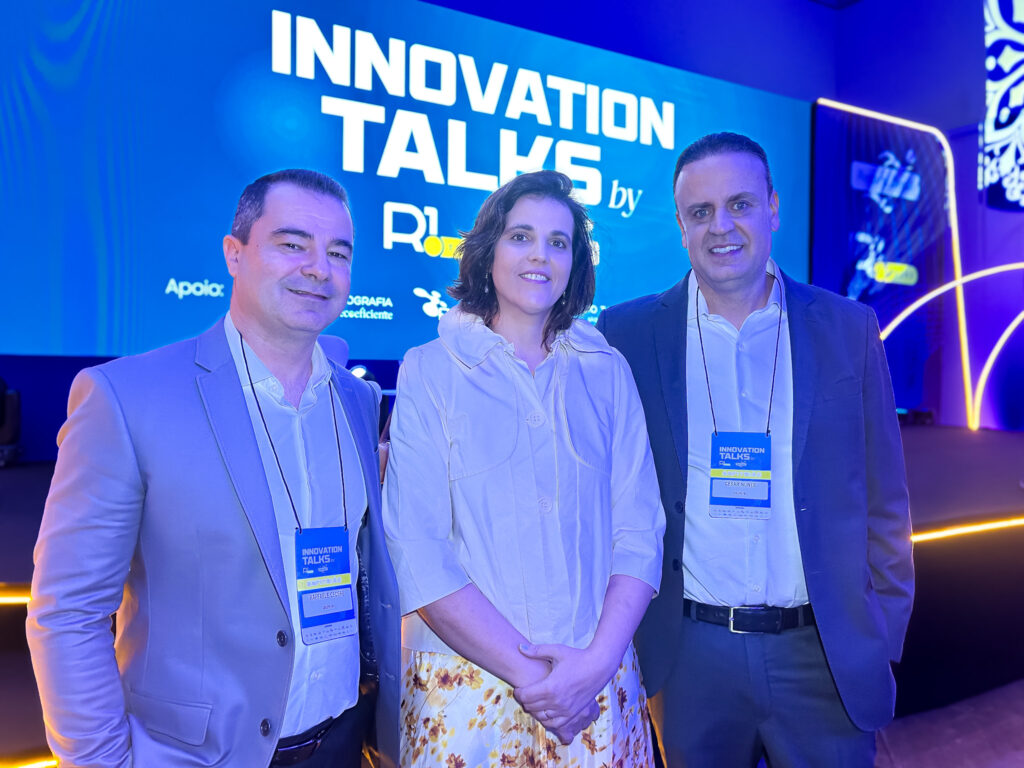 Ana Biselli Aidar, da Resorts Brasil com Rafaelle Ceccere e César Nunes, da R1