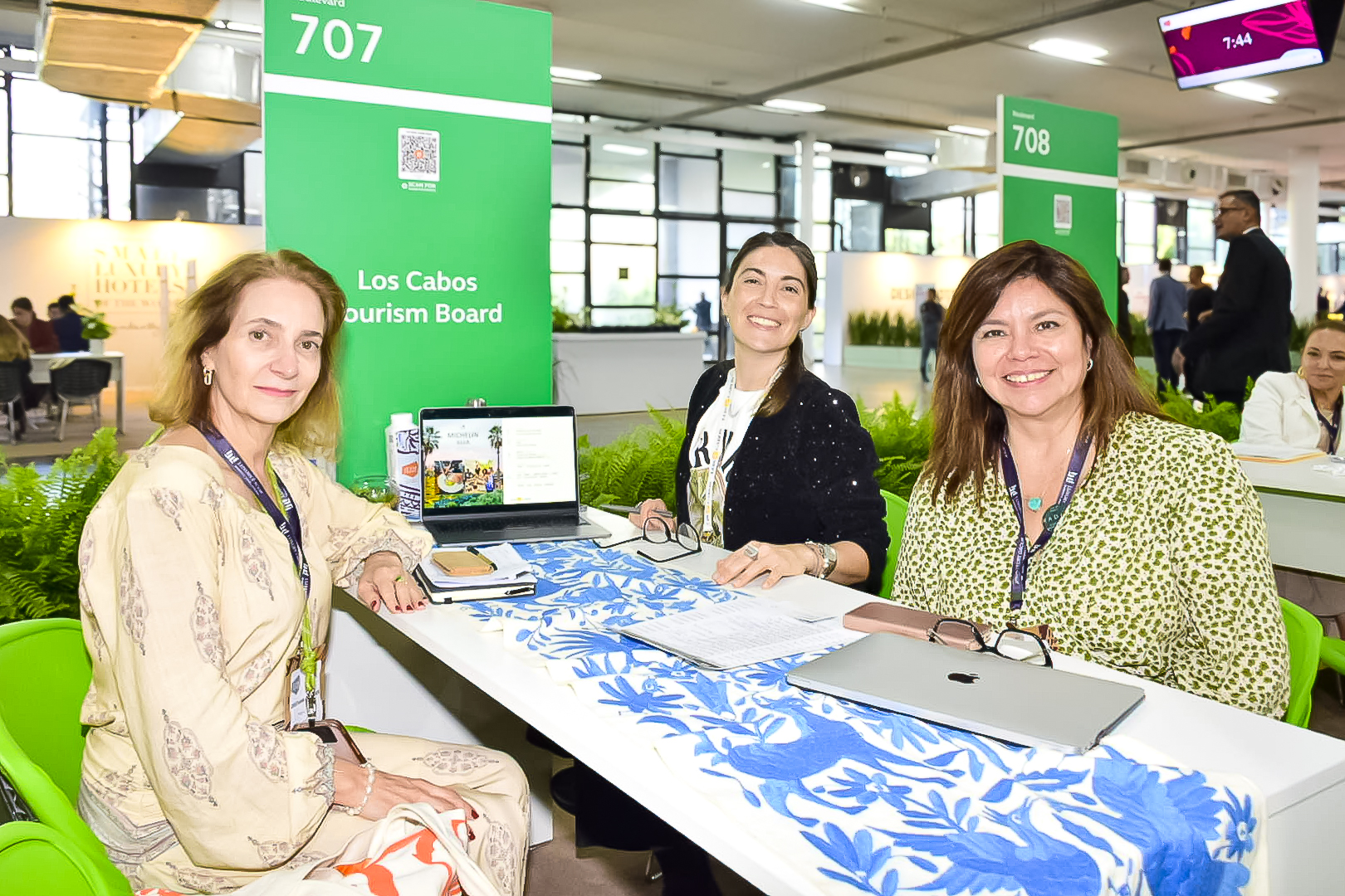 Cristiana Gouthier, da Mappa Turismo com Juana Basso e Diana Pomar, de Los Cabos Cristiana Gouthier, da Mappa Turismo com Juana Basso e Diana Pomar, de Los Cabos