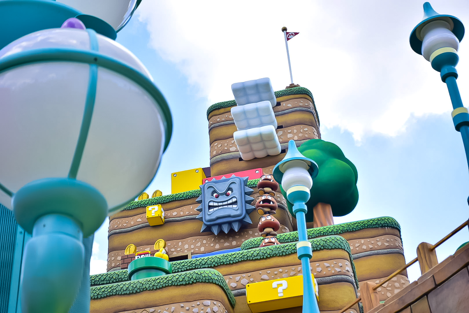 Detalhes do cenário do Super Nintendo World Detalhes do cenário do Super Nintendo World