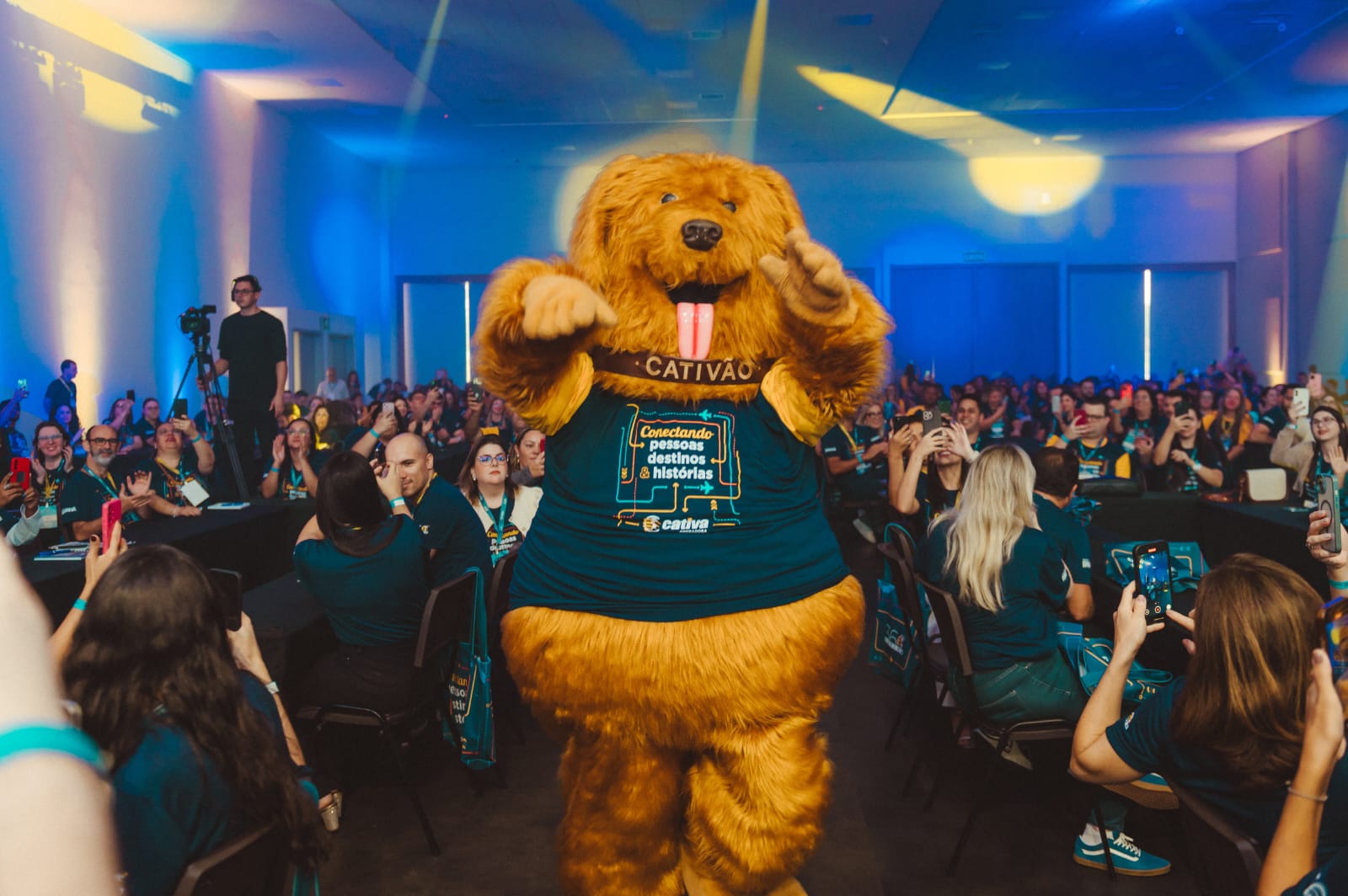 Presença ilustre do Cativão, mascote da operadora