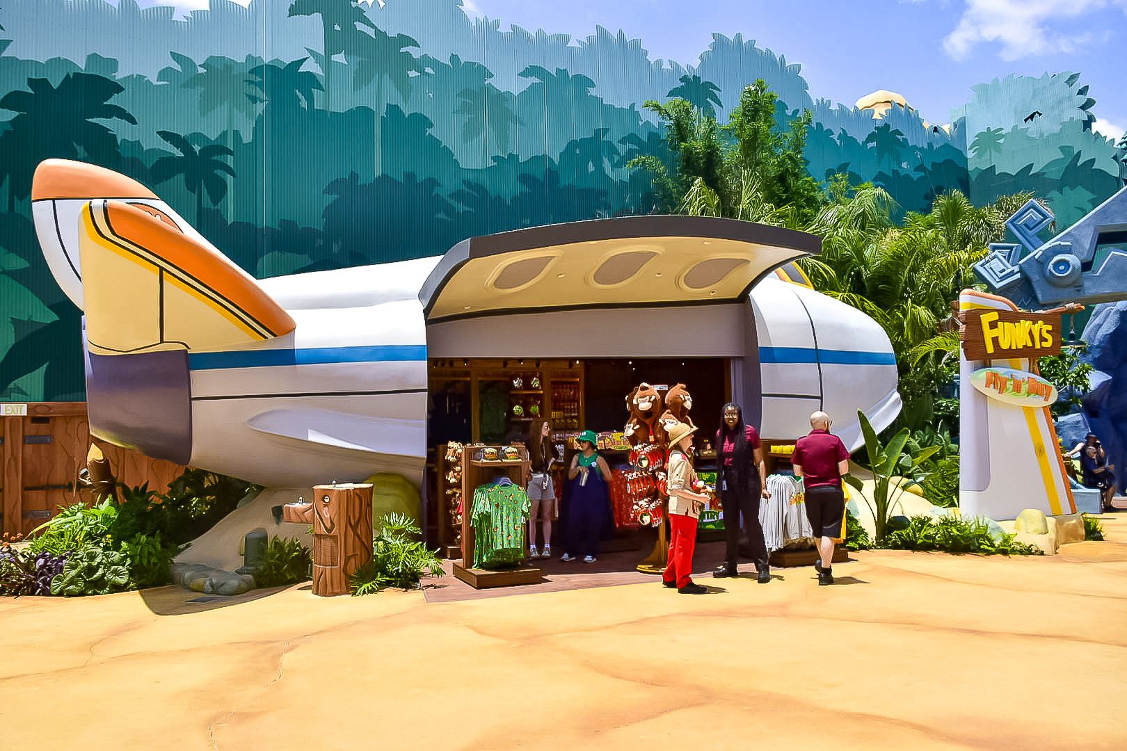 Loja Funky’s Fly ‘n’ Buy na área de Donkey Kong Loja Funky’s Fly ‘n’ Buy na área de Donkey Kong