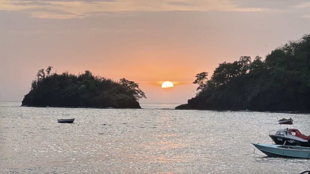 O pôr do sol do Caribe é único