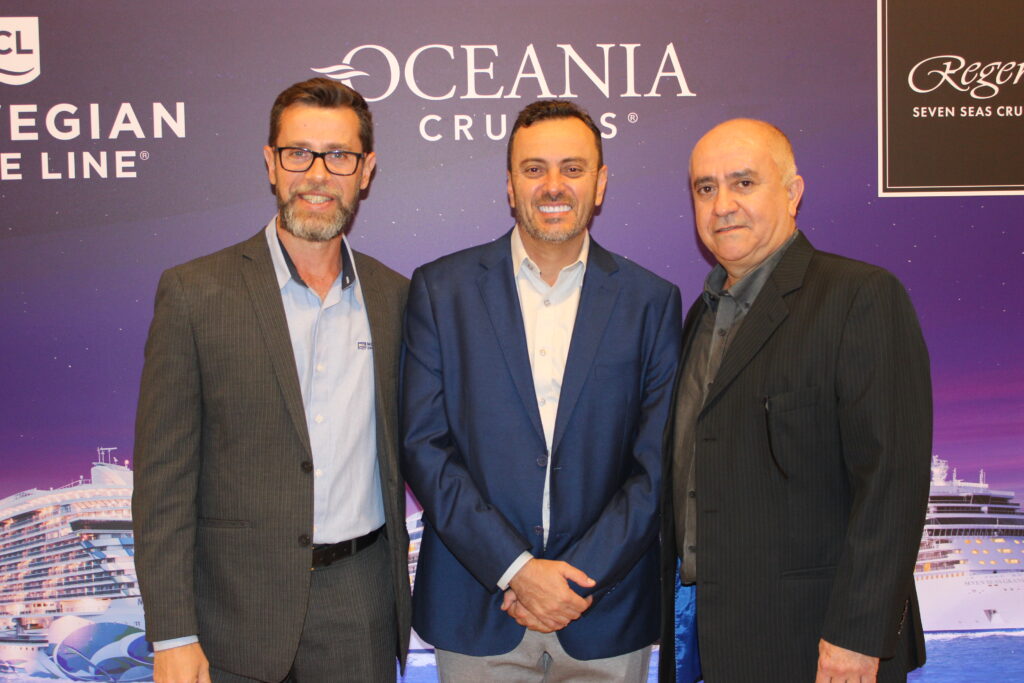 Pablo Vilaseca, Adilson Melo, João Gonçalves, da Norwegian Cruise Lines