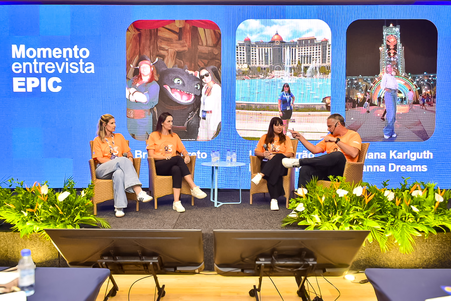 Painel Momento Epic compartilhando novidades da Universal Parks