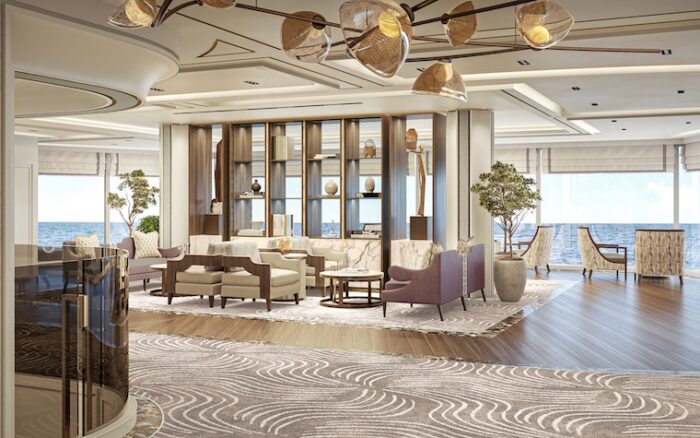 Prestige Atrium Visual5 4K e1746715230901 Regent Seven Seas Cruises Revela Primeiras Imagens do Seven Seas Prestige