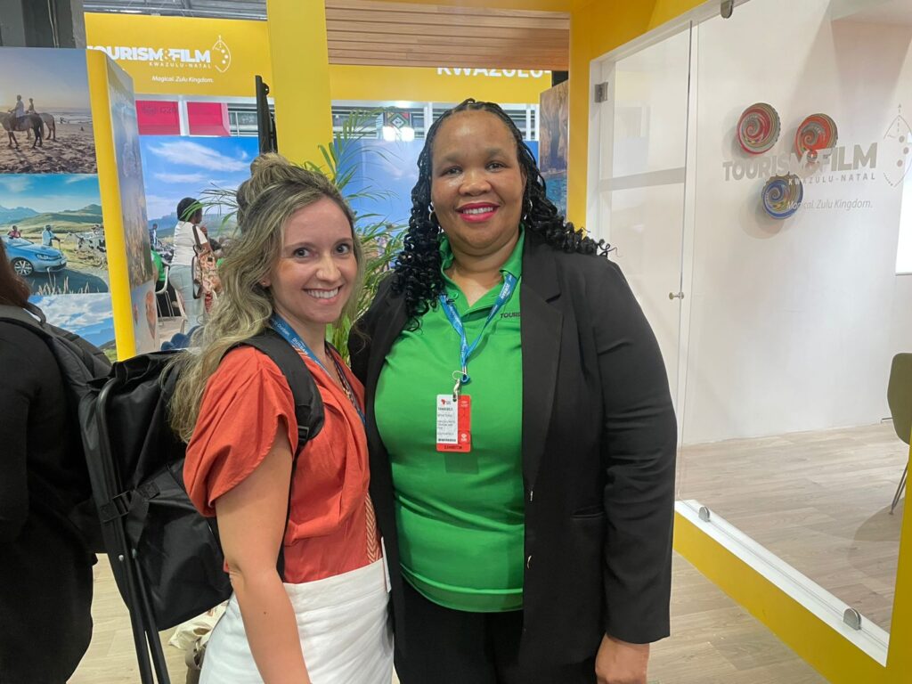 Natalia Lucio Spinelli, da Goya, e Thabisile Mthethwa, gerente de Marketing de Durban e KwaZulu Natal