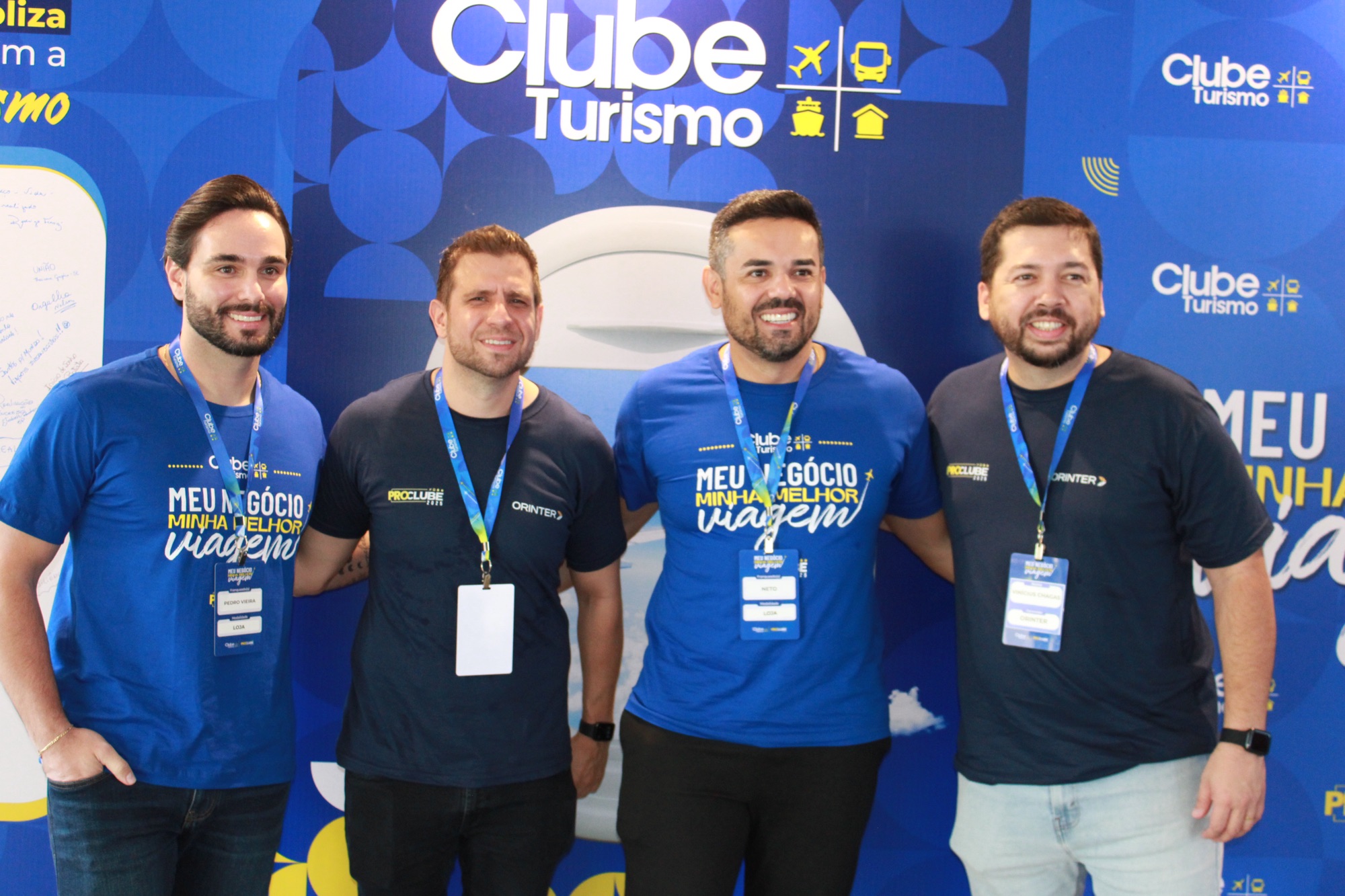 Rodrigo Vieira, da Clube Turismo; Eduardo Vansan, da Orinter; Neto, da Clube Turismo; e Vinícius Chagas, da Orinter (Giulia Jardim/M&E)