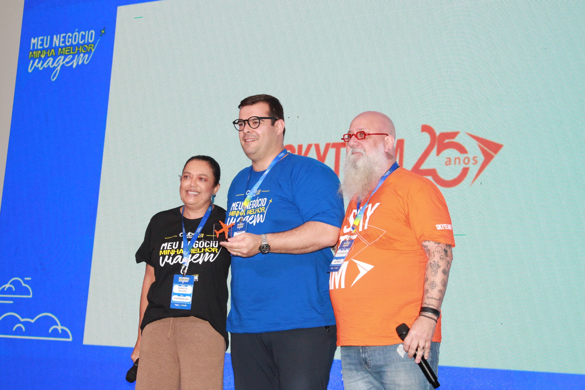 Franqueados foram reconhecidos pelo desempenho em vendas com a Skyteam durante o evento. (Giulia Jardim/M&E)