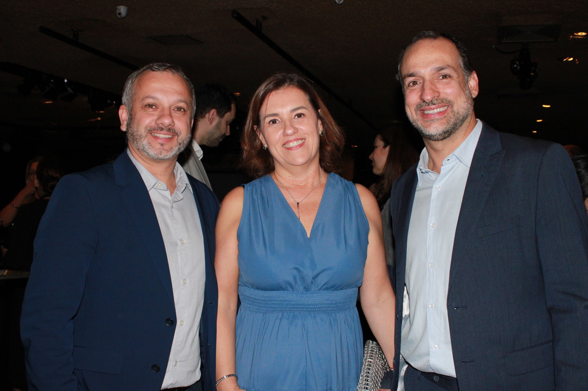 Diego Lando e Marcelo Marinho, da Intercity; ao lado de Patrícia Thomas, da Omnibees (Giulia Jardim/M&E)