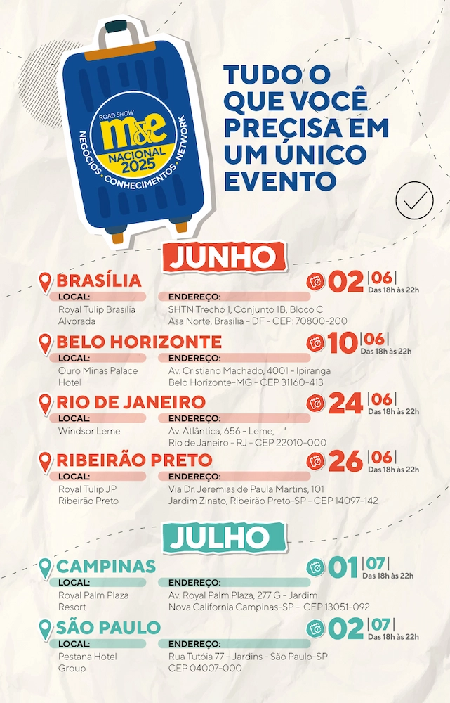 AGENDA capa 1 Roadshow M&E Nacional 2025 – Agenda