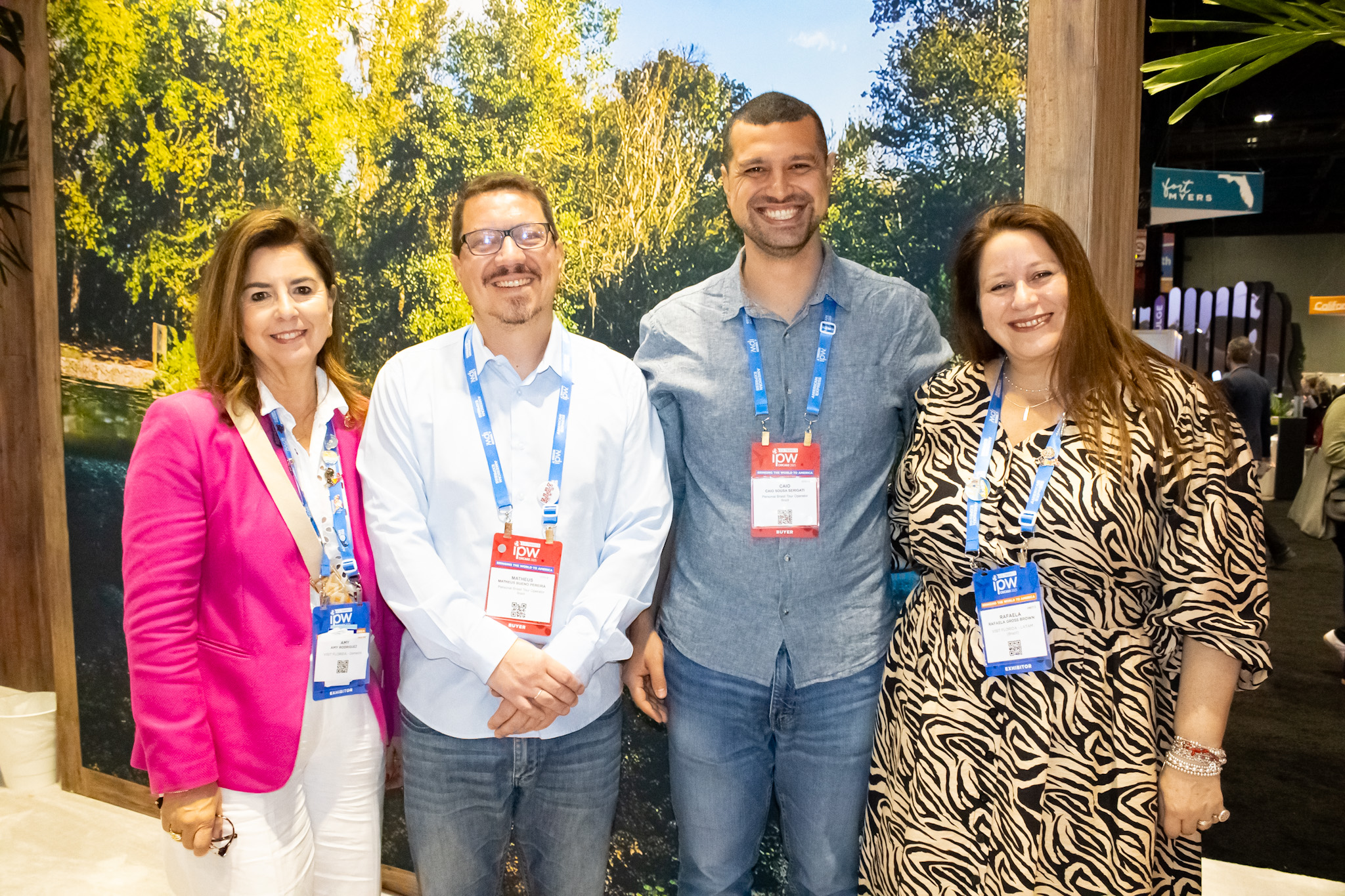Amy Rodriguez e Rafaela Brown, do Visit Florida com Caio Serigati e Matheus Bueno, da Personal Amy Rodriguez e Rafaela Brown, do Visit Florida com Caio Serigati e Matheus Bueno, da Personal