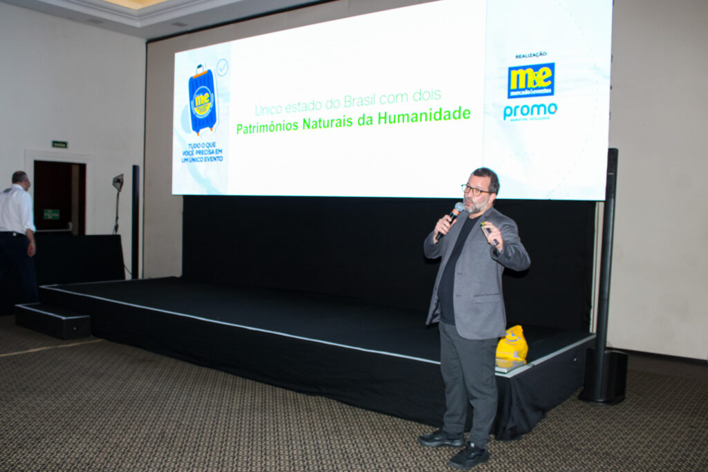 Eduardo Aguiar, da Viaje Paraná em apresentação na etapa de Ribeirão Preto do Roadshow M&E Nacional