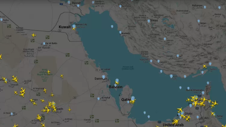Qatar, Emirados Árabes, Bahrein e Kuwait fecham aeroportos após escalada do conflito entre Irã e Israel 1 Espaco aereo fechado em paises do Golfo Persico em 23 de junho de 2025 ReproducaoFlighRadar Qatar, Emirados Árabes, Bahrein e Kuwait fecham aeroportos após escalada do conflito entre Irã e Israel