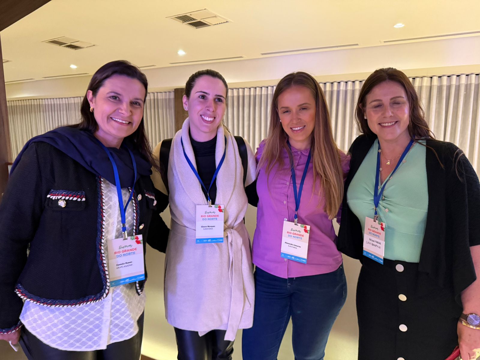 Daniela Nunes, do Grupo Gaspar, Glauce Marques e Alessandra Amorim, da Eurofarma e Adriana Ferreira da Luck Receptivo