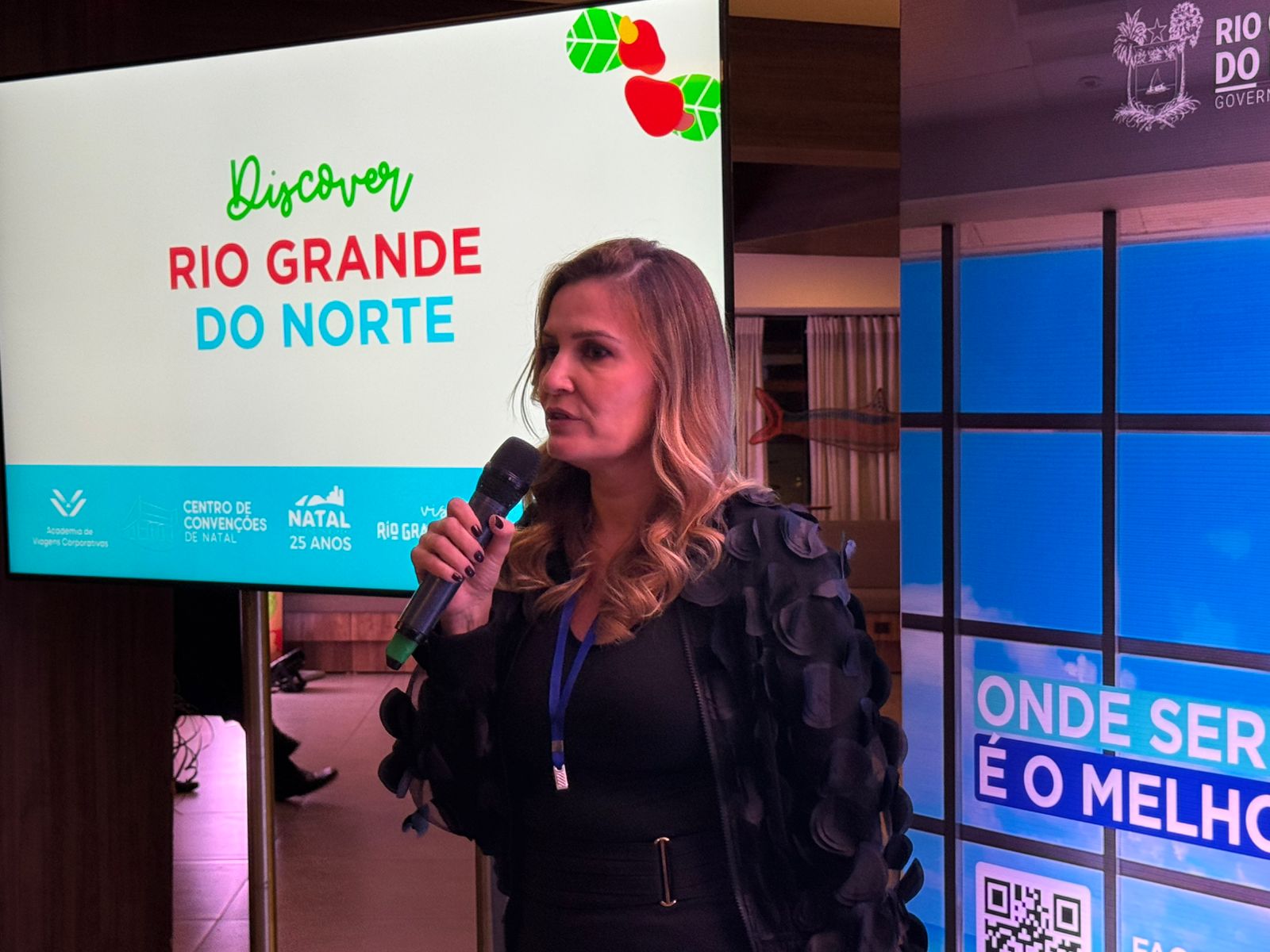 Jarbiana Costa, presidente do Natal Convention Bureau falando sobre a campanha