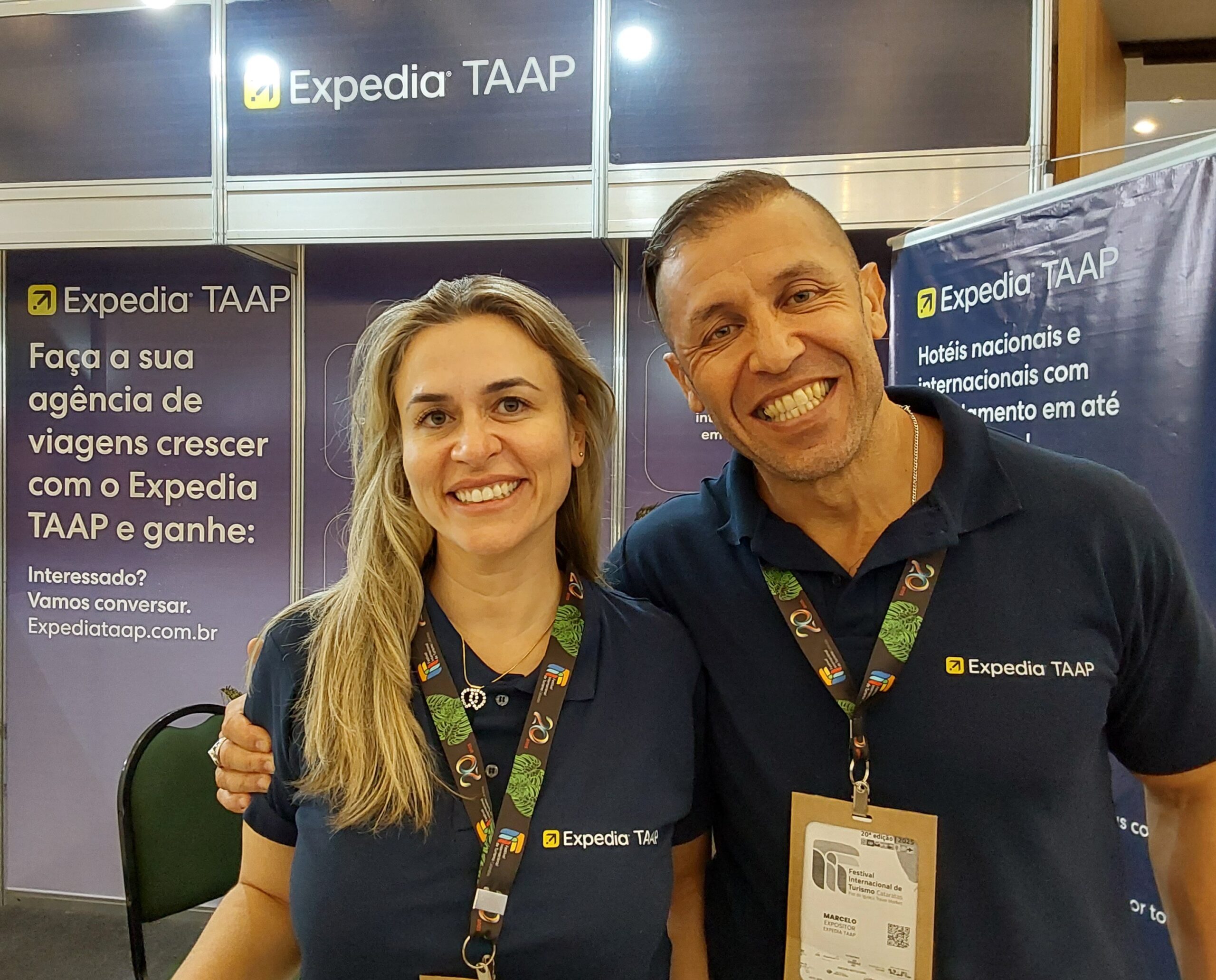 Patricia Bondan e Marcelo, da Expedia Taap Patricia Bondan e Marcelo, da Expedia Taap