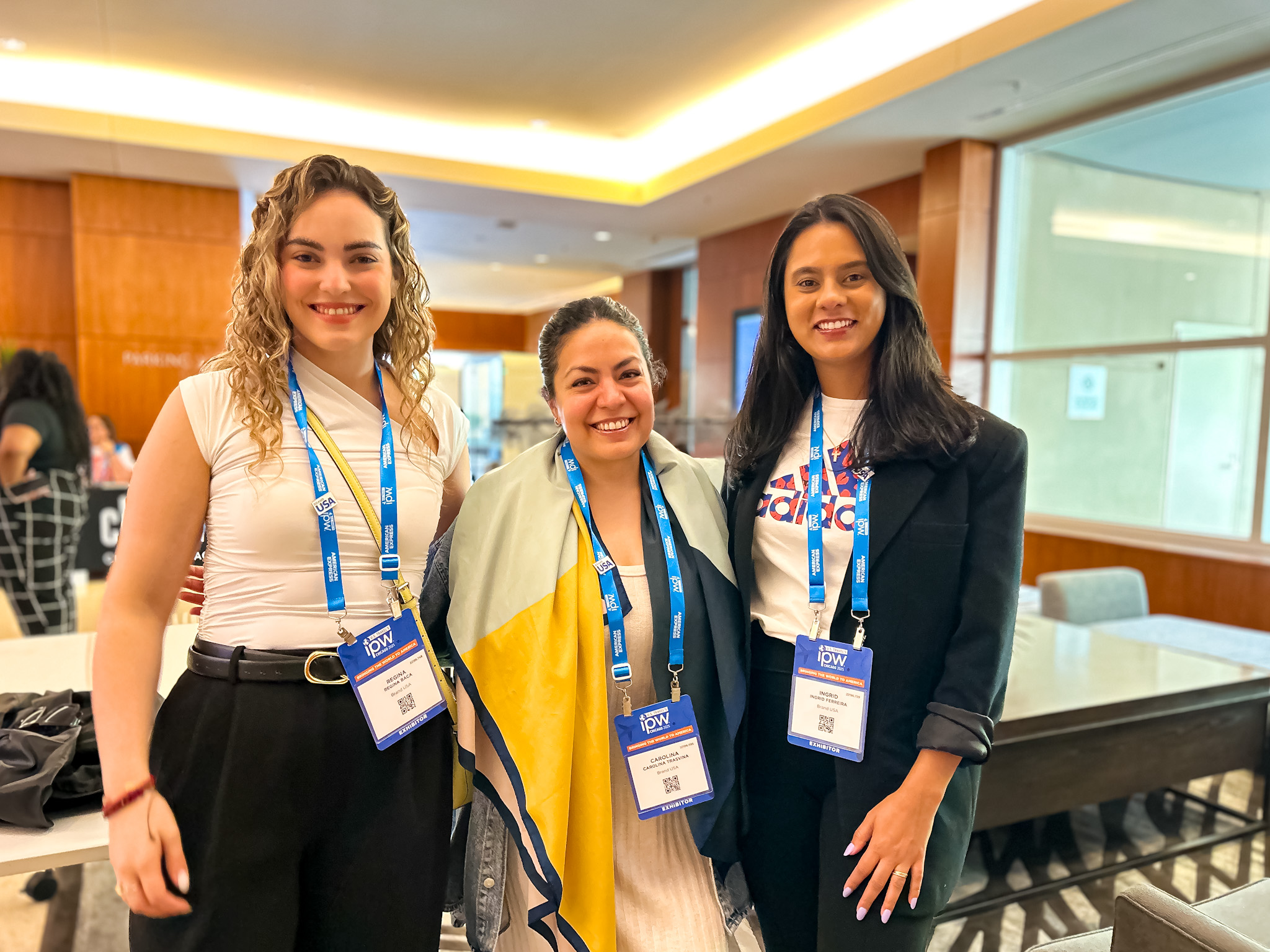 Regina Baca, Carolina Trasvina e Ingrid Ferreira, do Brand USA Regina Baca, Carolina Trasvina e Ingrid Ferreira, do Brand USA