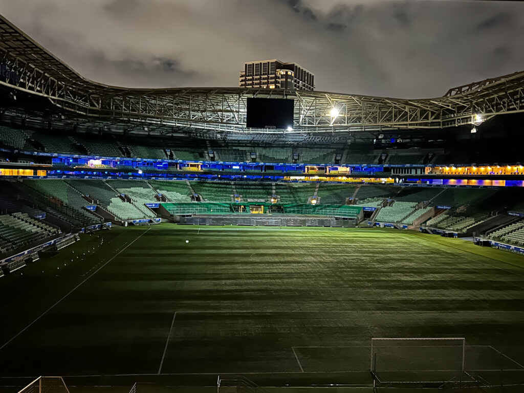 Vista do Braza para o estádio