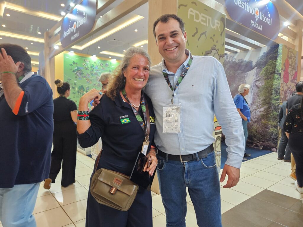 Mari Masgrau, do M&E, e Clayton Araújo, da Europamundo