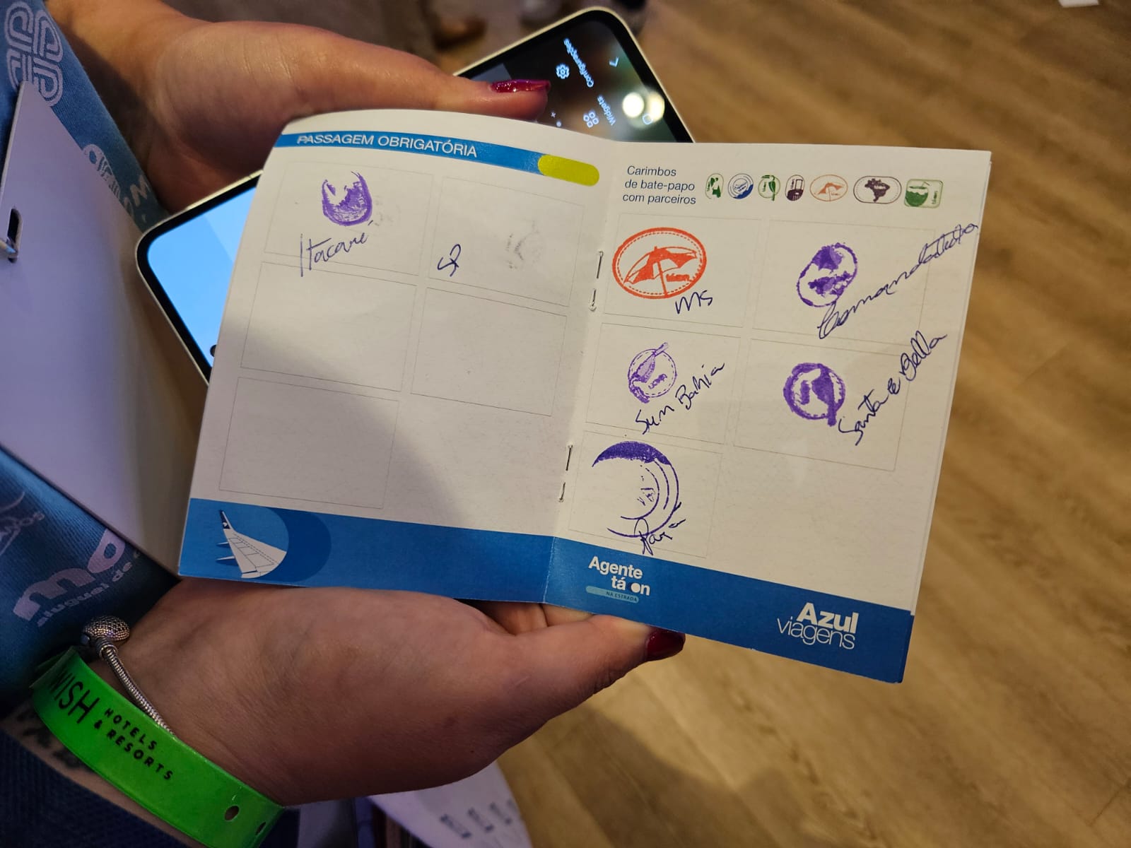 Passaporte Interativo da Azul Viagens carimbado Passaporte Interativo da Azul Viagens carimbado