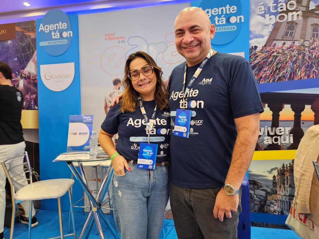 Julia Meira e Darlan Campos, da Azul Viagens Julia Meira e Darlan Campos, da Azul Viagens