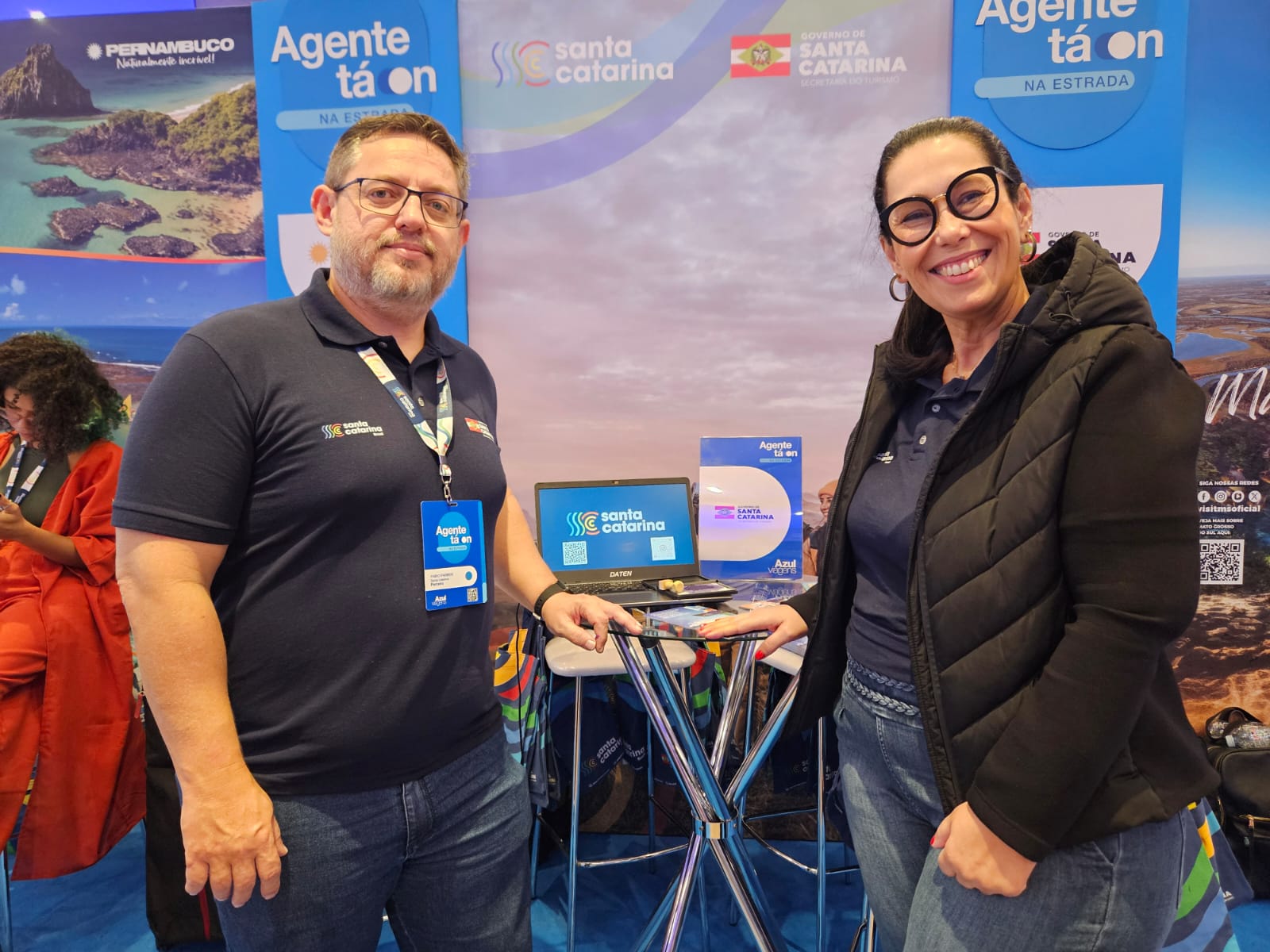 Fabio Farber e Carla Costa, da Setur-SC Fabio Farber e Carla Costa, da Setur-SC