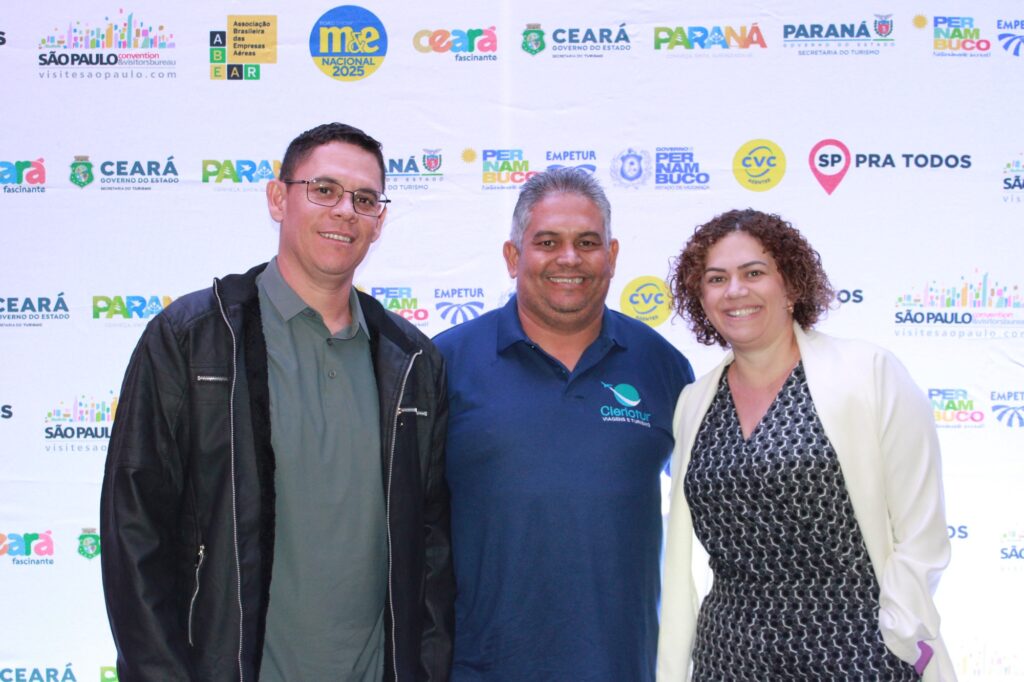 Ederson Rodrigues, Clério Menezes e Margareth Pereira, da Cleriotur Viagens e Turismo