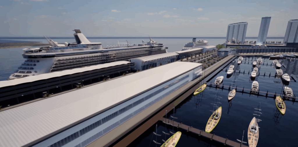 Santos se inspira em Miami com projeto bilionário que une cruzeiros, marina e shopping sobre o mar; veja imagens 2 Captura de Tela 2025 07 15 as 12.36.11 Santos se inspira em Miami com projeto bilionário que une cruzeiros, marina e shopping sobre o mar; veja imagens