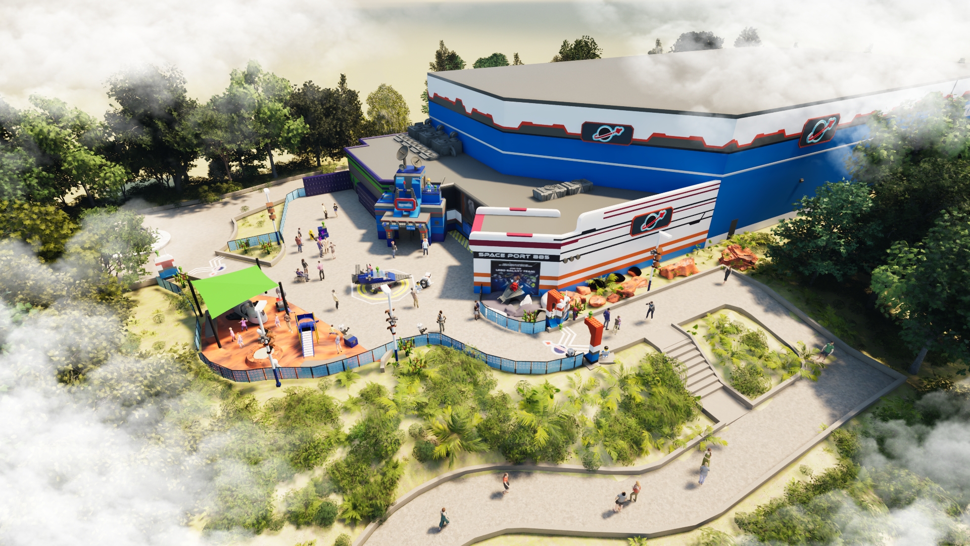 Flórida Central ganhará em 2026 montanha-russa indoor com tema espacial no Legoland 1 LEGOLAND Florida New Ride Rendering Flórida Central ganhará em 2026 montanha-russa indoor com tema espacial no Legoland