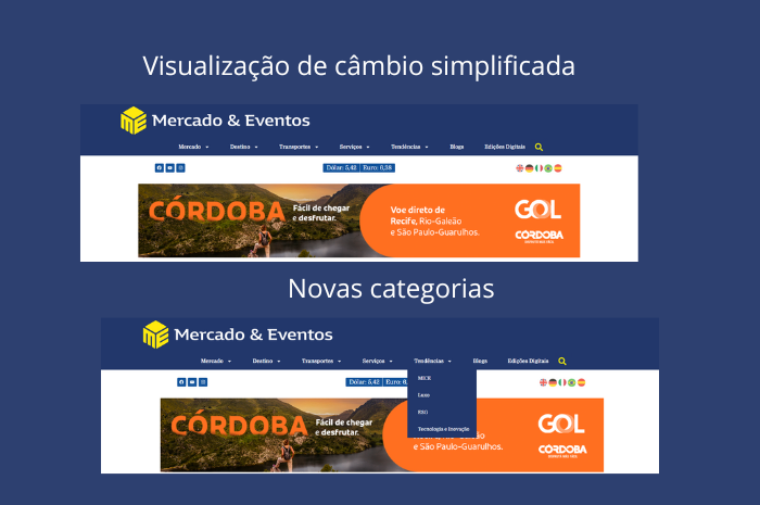 M&E estreia novo site: mais moderno, interativo e com foco total no profissional do turismo 3 Mais destaque nas edicoes digitais 1 M&E estreia novo site: mais moderno, interativo e com foco total no profissional do turismo