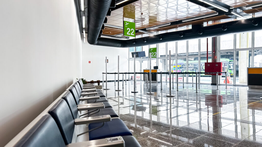 Nova sala de embarque remota do anda inferior do Aeroporto de Congonhas